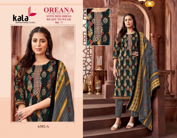 Kala Oreana Vol 7 Ready Made Cotton Printed Dress